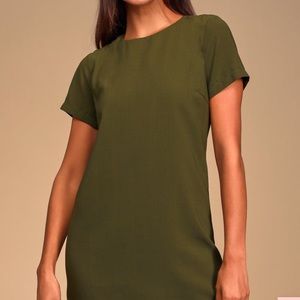 Shift & Shout Olive Green Shift Dress